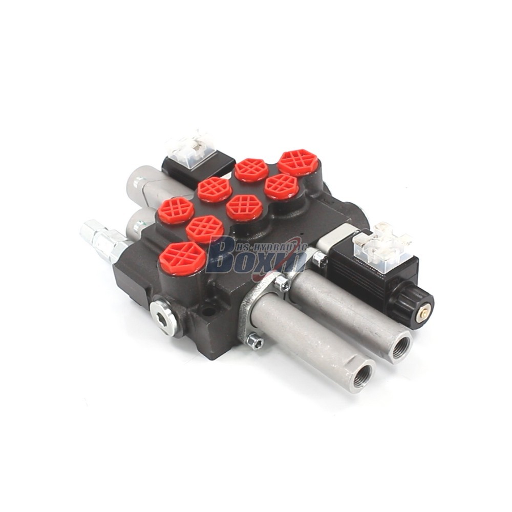 Industrial Solenoid and Cable Actuated 3 Spool Hydraulic Valve main image